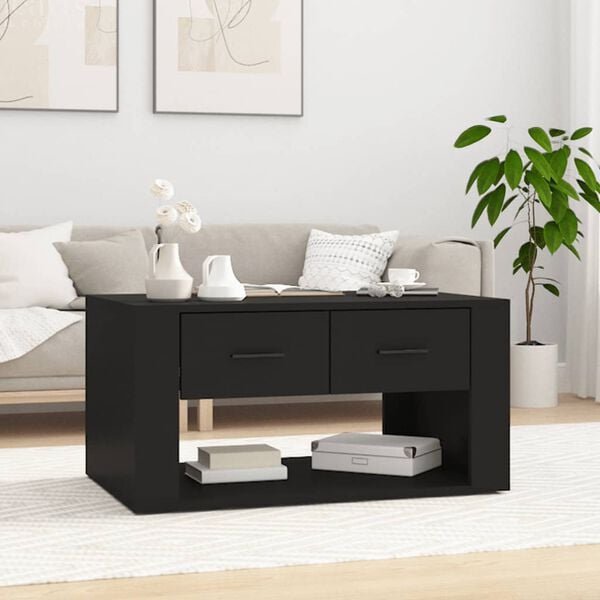 vidaXL Coffee Table Black 80x50x40 cm Engineered Wood