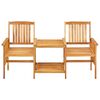 vidaXL Garden Chairs with Tea Table and Cushions Solid Acacia Wood