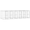 vidaXL Dog Kennel | Silver | Galvanised Steel | Large | Durable | Dog Kennel