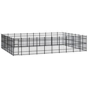 vidaXL Outdoor Dog Kennel Steel 64.51 m&sup2;
