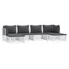 vidaXL 6 Piece Garden Lounge Set with Cushions White Steel