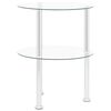 vidaXL 2-Tier Side Table Transparent 38 cm Tempered Glass