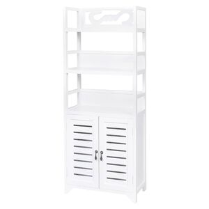 vidaXL Bathroom Cabinet | White | Paulownia wood & plywood | 46x24x117.5 cm