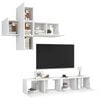 vidaXL 7 Piece TV Cabinet Set White Engineered Wood