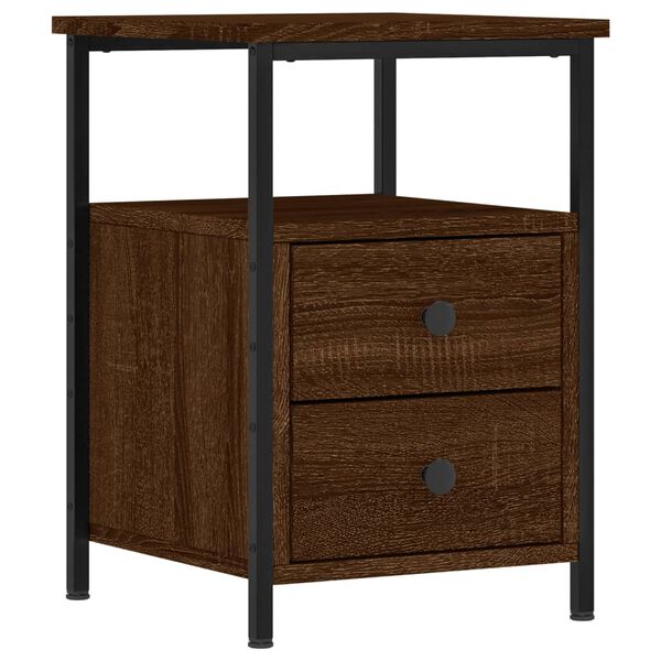 vidaXL Bedside Cabinet Brown Oak 34x35.5x50 cm Engineered Wood