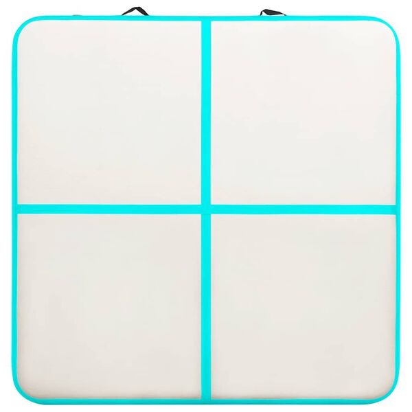 vidaXL Inflatable Gymnastics Mat with Pump 200x200x10 cm PVC Green