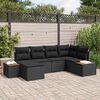 vidaXL Garden Sofa Set with Cushion 6 pcs Black Poly Rattan