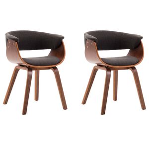 vidaXL Dining Chair | Set of 2 | Grey | Cotton | Standard | Ergonomic