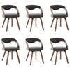 vidaXL Dining Chairs 6 pcs Dark Grey Bent Wood and Fabric