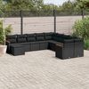vidaXL 11 Piece Garden Sofa Set with Cushions Black Poly Rattan