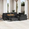 vidaXL Garden Sofa Set Height-Adjustable 13 pcs Black Poly Rattan
