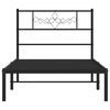 vidaXL Metal Bed Frame without Mattress with Headboard Black 90x190cm