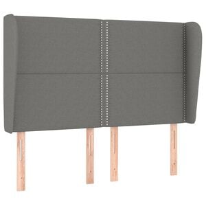 vidaXL Headboard with Ears Dark Grey 147x23x118/128 cm Fabric