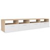 vidaXL 2 Piece TV Cabinet Set Engineered Wood 95x35x36 cm Oak and White
