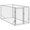 vidaXL Outdoor Dog Kennel with Door 2x1x1 m Galvanised Steel