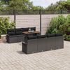 vidaXL Garden Sofa Set with Storage 9 pcs Black Poly rattan