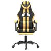 vidaXL Swivel Gaming Chair with Footrest Black&Gold Faux Leather