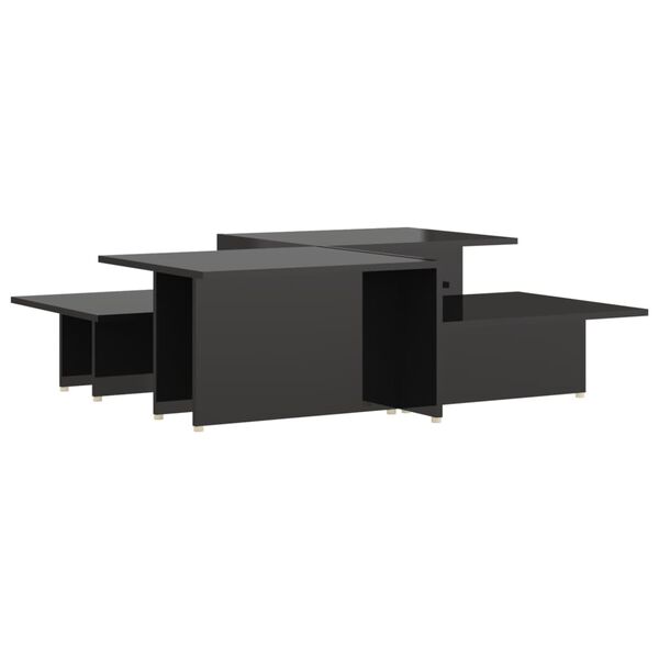 vidaXL Coffee Tables 2 pcs High Gloss Black 111.5x50x33 cm Engineered Wood