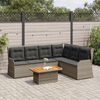 vidaXL 5 Piece Garden Lounge Set with Cushions Grey Poly Rattan