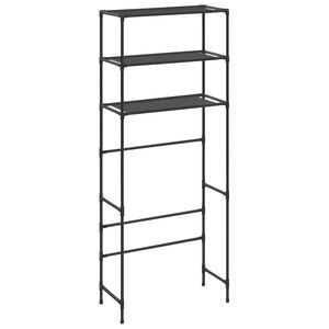 vidaXL 3-Tier Storage Rack over Laundry Machine Black 69x28x169 cm