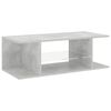 vidaXL TV Cabinet with LED Lights Concrete Grey 90x39x30 cm