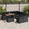 vidaXL Garden Sofa Set with Storage 9 pcs Black Poly rattan