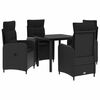 vidaXL Sofa Table Set 5 pcs Black PE Rattan and Powder-Coated Steel