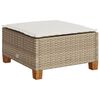 vidaXL Garden Stool with Cushion Beige 63.5x56x32 cm Poly Rattan