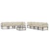 vidaXL 9 Piece Garden Lounge Set with Cushions Anthracite Poly Rattan
