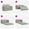 vidaXL Floor Sofa Bed 2-in-1 Light Grey 122x204x55 cm Velvet