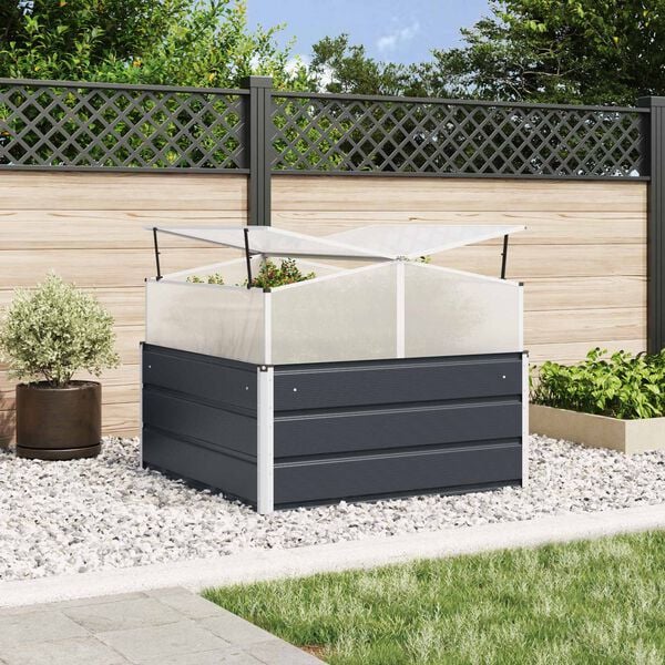 vidaXL Planter Anthracite 100 x 100 x 77 cm Galvanised Steel