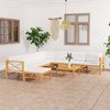vidaXL 9 Piece Garden Lounge Set with Cream Cushions Solid Teak Wood