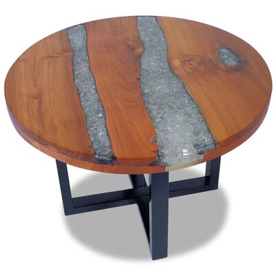 vidaXL Coffee Table Teak Resin 60 cm
