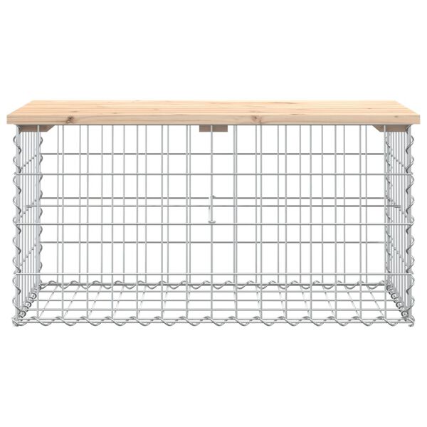 vidaXL Garden Bench Gabion Design 83x44x42 cm Solid Wood Pine