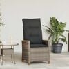 vidaXL Reclining Garden Chair Grey and Navy Blue 64 x 57.5 x 112 cm