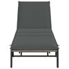 vidaXL Sun Lounger with Cushion Grey Poly Rattan