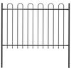 vidaXL Garden Fence BOXTEL with Hoop Top Steel 181x120 cm Black