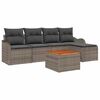 vidaXL Garden Sofa Set with Cushion 6 pcs Grey Poly Rattan