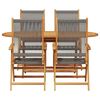 vidaXL Garden Dining Set Folding 5 pcs Grey Solid Acacia Wood