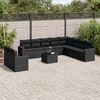 vidaXL 11 Piece Garden Sofa Set with Cushions Black Poly Rattan