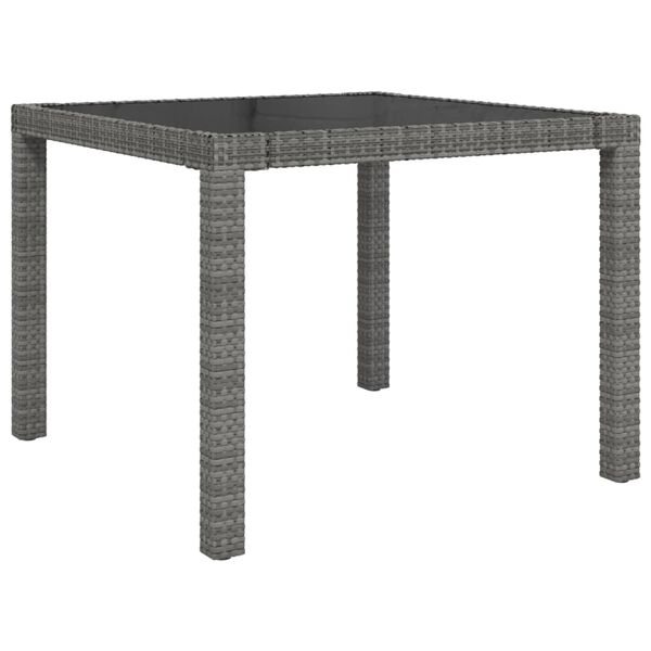 vidaXL 3 Piece Outdoor Dining Set with Cushions Poly Rattan Black and Grey
