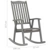 vidaXL Rocking Chair with Cushions Grey Solid Acacia Wood