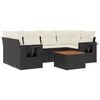 vidaXL 7 Piece Garden Sofa Set with Cushions Black Poly Rattan