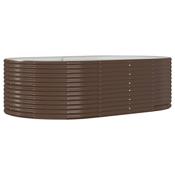 vidaXL Garden Raised Bed Brown 212x140x68 cm Galvanised Steel