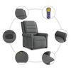 vidaXL Massage Recliner Chair Dark Grey Fabric