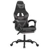 vidaXL Gaming Chair with Footrest Black and Grey Faux Leather