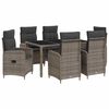 vidaXL Outdoor Dining Set 7 pcs Light Grey and Dark Grey Poly Rattan