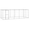 vidaXL Outdoor Dog Kennel Galvanised Steel with Roof 12,1 m&sup2;
