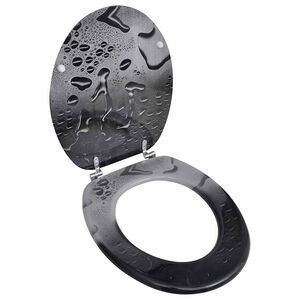 vidaXL Toilet Seat with MDF Lid Water Drop Design