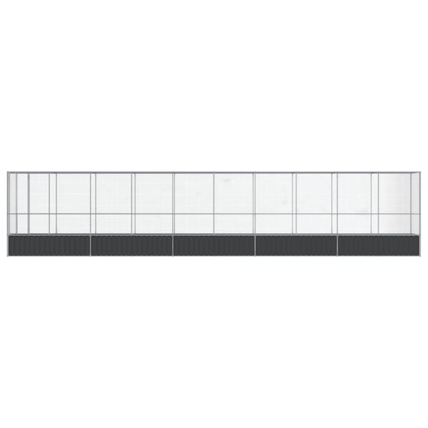vidaXL Aviary with Extension Silver 1042.5x107x212 cm Steel